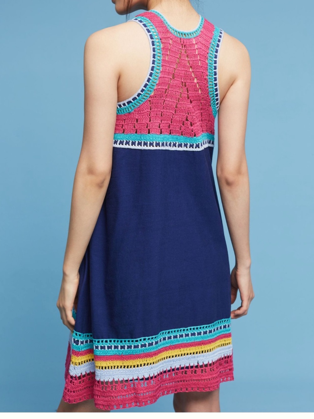 Anthropologie Akemi + Kin Crochet Trim Swing Dress Small Resort